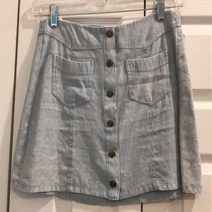 Washed out fake-denim skirt